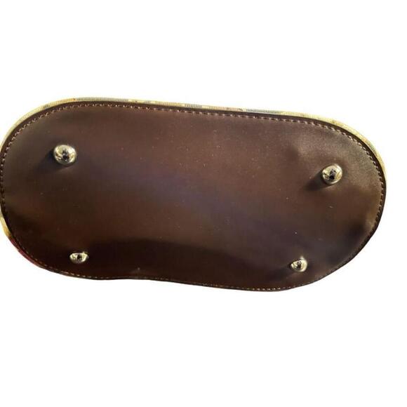 Longaberger Majolica Small Green Floral Tapestry shoulder handbag Brown handles - Picture 5 of 6